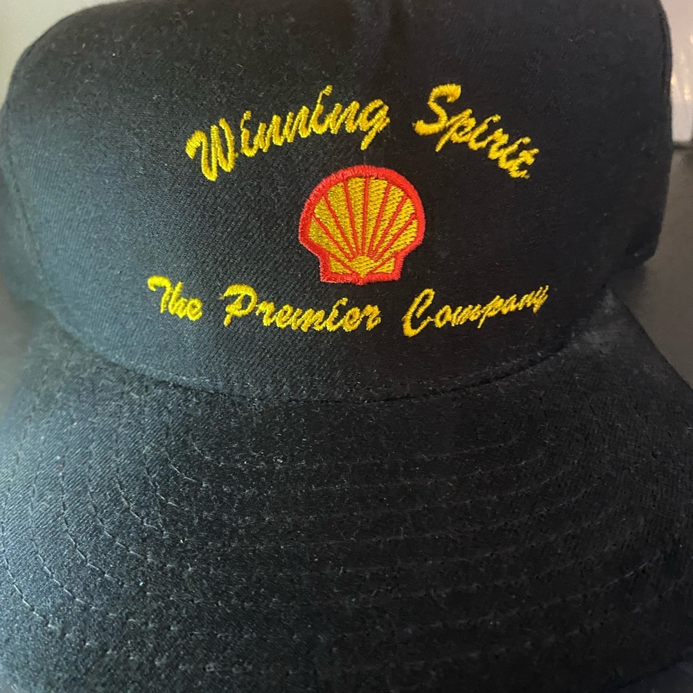 Source Unknown Black Hat with Yellow and Red Shell Logo